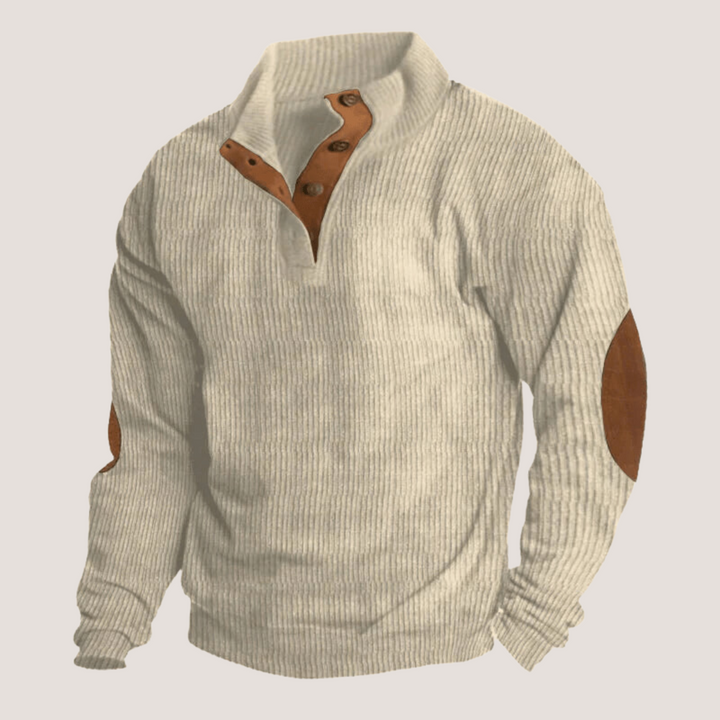 Pull-over homme avec empiècements côtelés