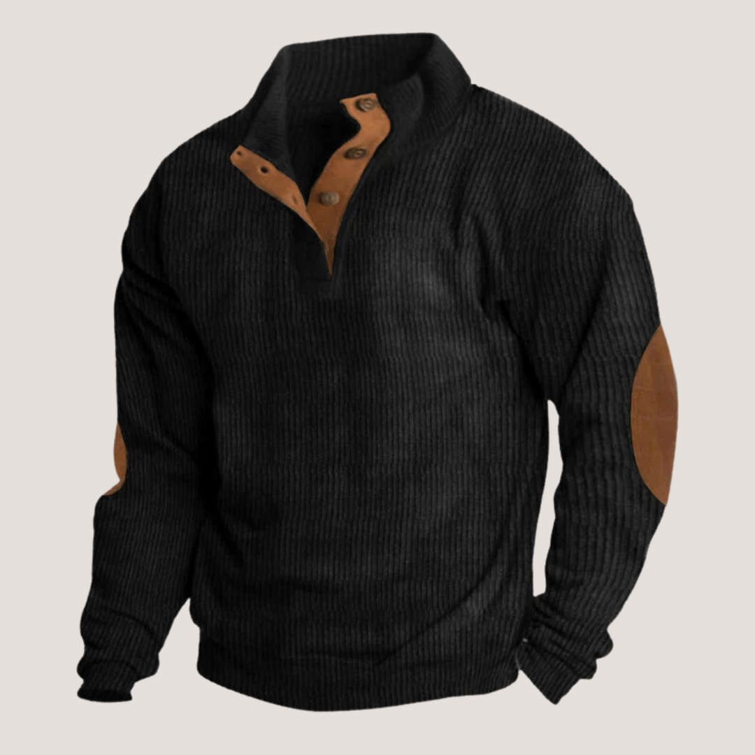 Pull-over homme avec empiècements côtelés
