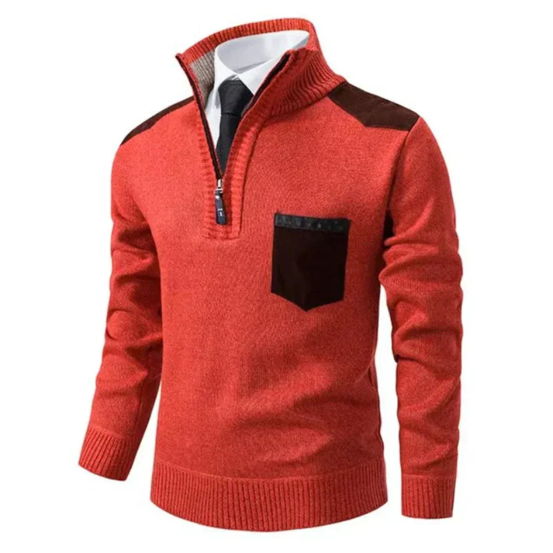 Pull-over homme décontracté à manches longues effet tricot