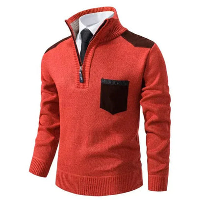 Pull-over homme décontracté à manches longues effet tricot