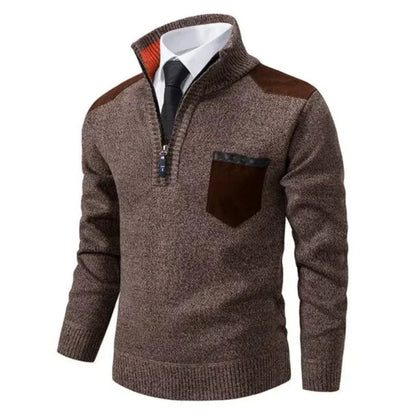 Pull-over homme décontracté à manches longues effet tricot