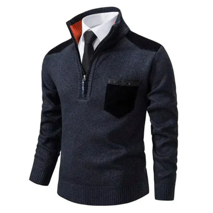 Pull-over homme décontracté à manches longues effet tricot