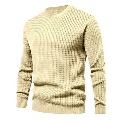 Pull pour homme - Manches longues - Col rond - Coton
