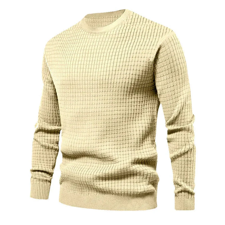 Pull pour homme - Manches longues - Col rond - Coton