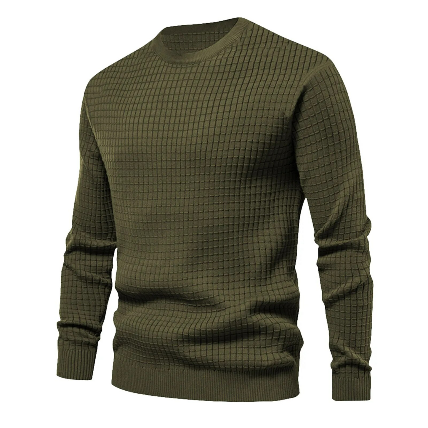 Pull pour homme - Manches longues - Col rond - Coton