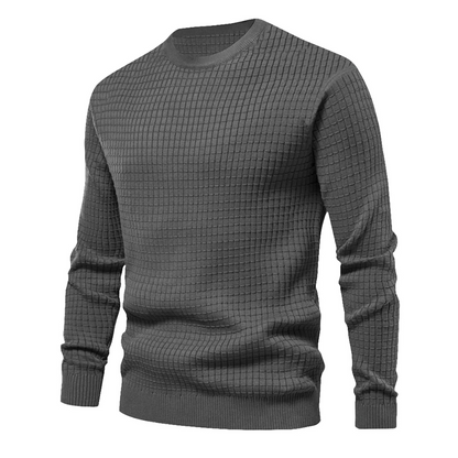 Pull-over à carreaux à manches longues pour hommes