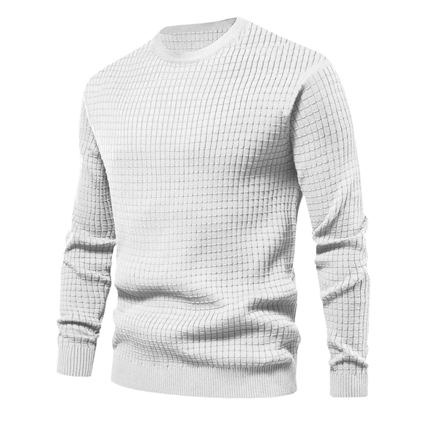 Pull-over à carreaux à manches longues pour hommes