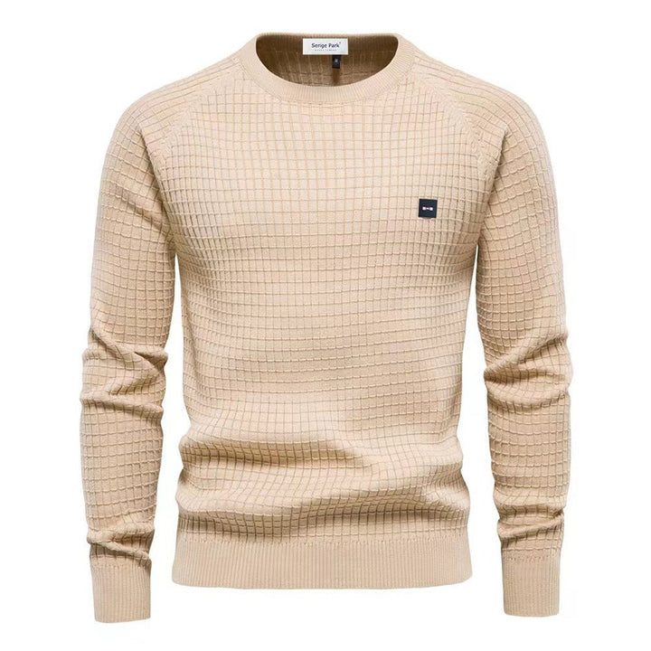 Pull-over homme à manches longues et col rond