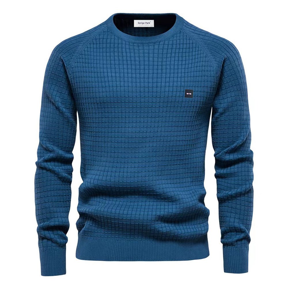 Pull-over homme à manches longues et col rond
