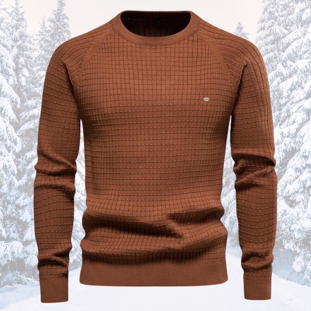 Pull-over homme à manches longues et col rond
