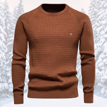 Pull-over homme à manches longues et col rond