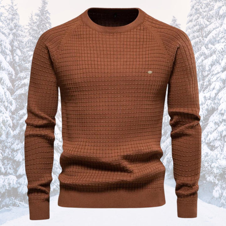 Pull-over homme à manches longues et col rond