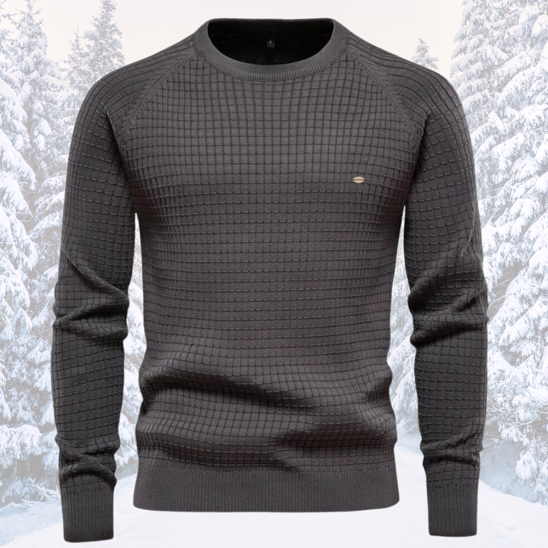 Pull-over homme à manches longues et col rond