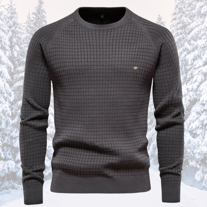 Pull-over homme à manches longues et col rond