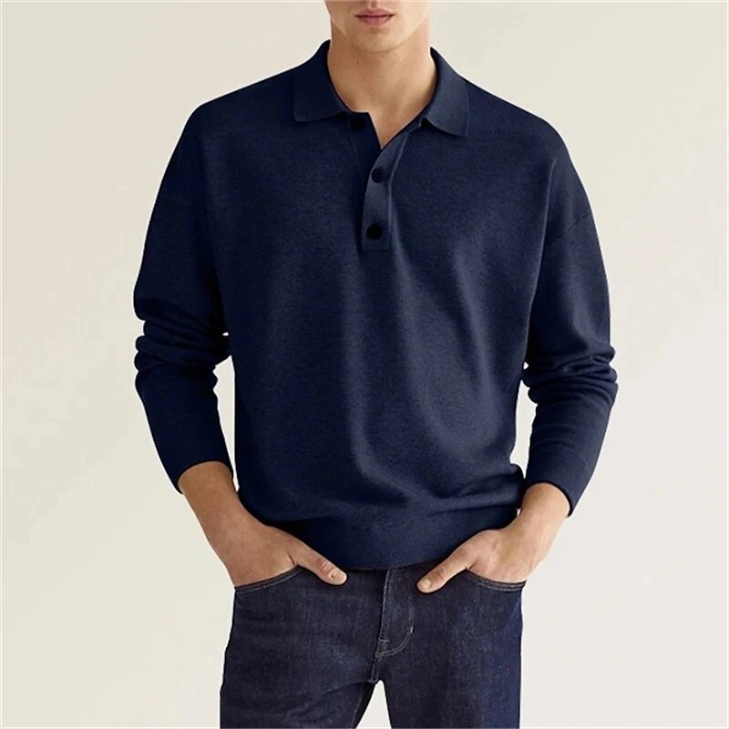 Pull en tricot à manches longues pour hommes
