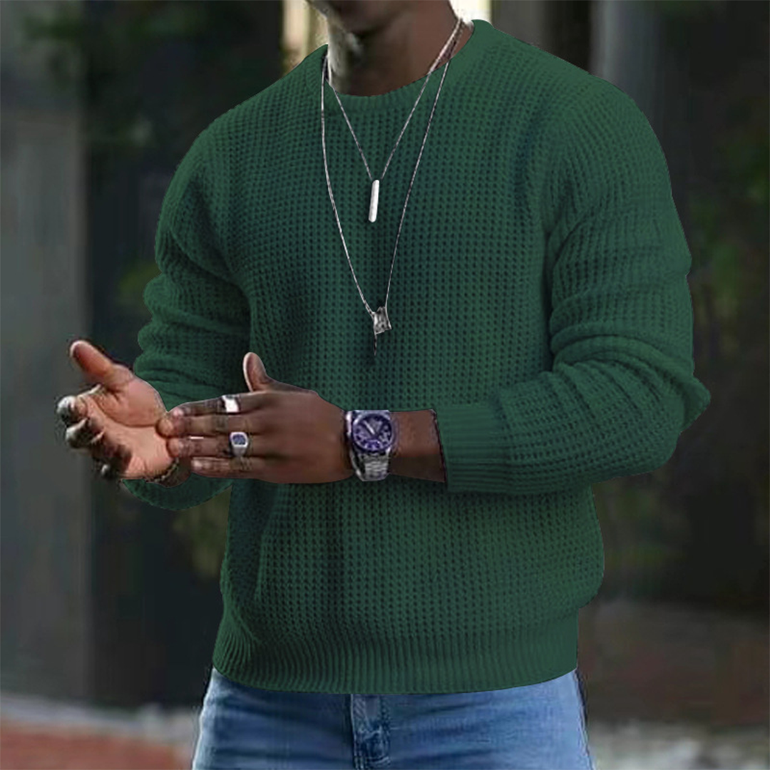 Pull homme col rond manches longues chaud