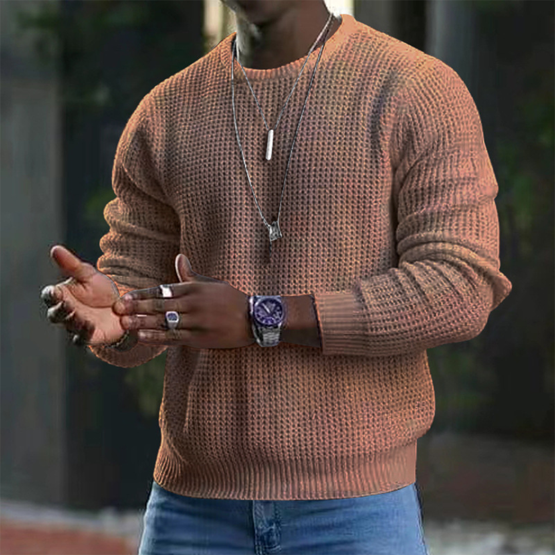 Pull homme col rond manches longues chaud
