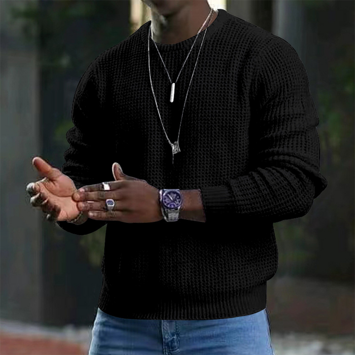Pull homme col rond manches longues chaud