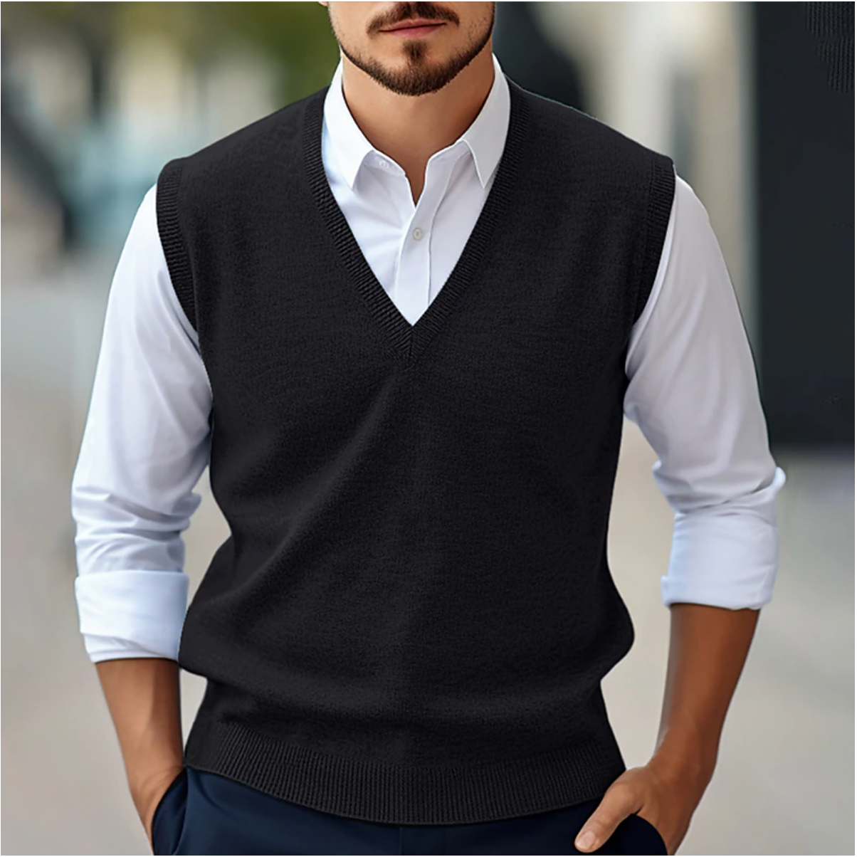 Gilet sans manches col V homme