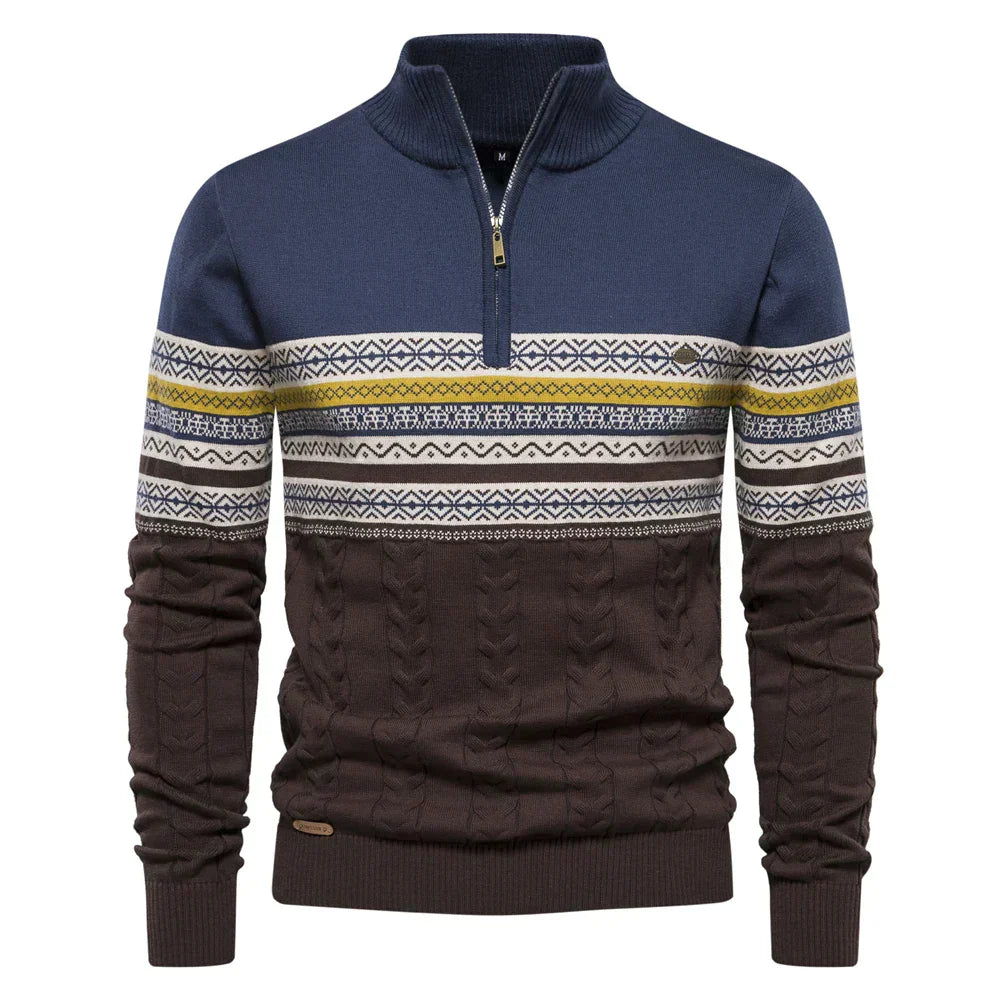Pull moderne zippé pour homme