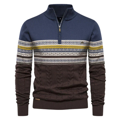Pull moderne zippé pour homme