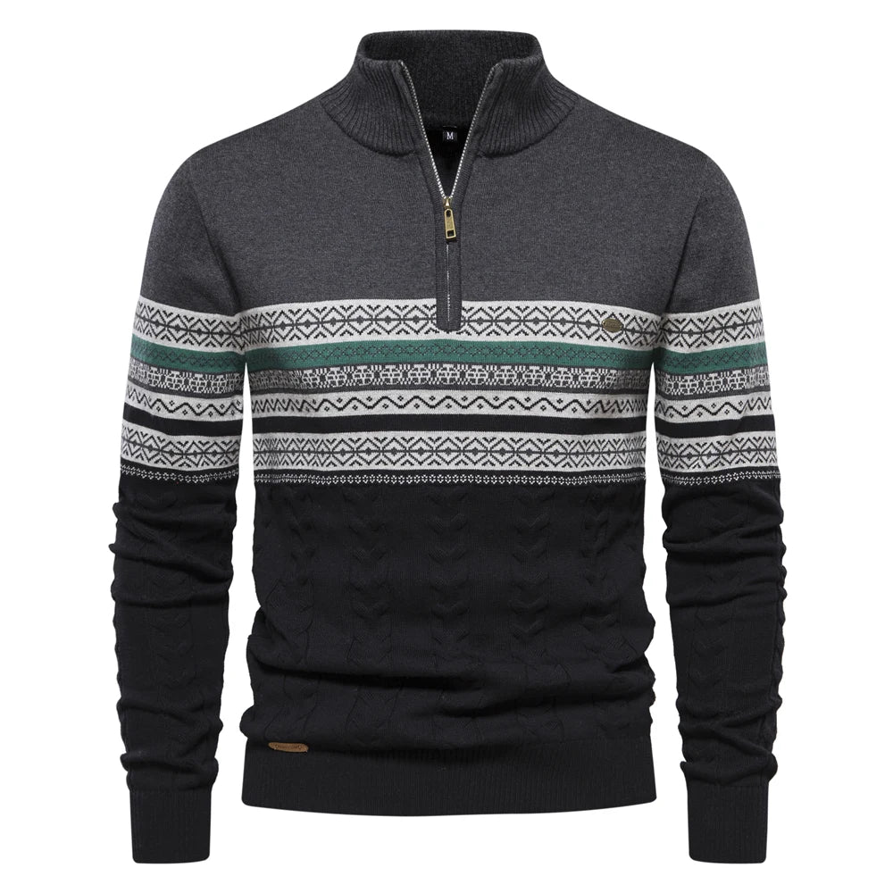 Pull moderne zippé pour homme