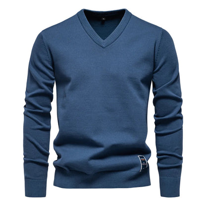 Pull col V classique pour homme, coupe moderne