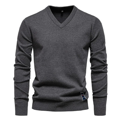 Pull col V classique pour homme, coupe moderne