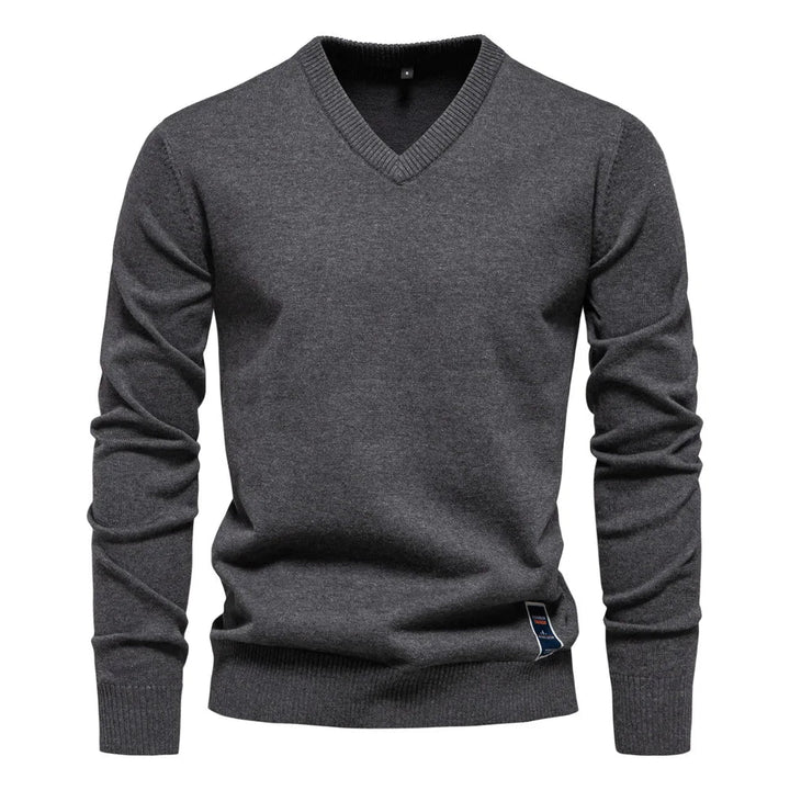 Pull col V classique pour homme, coupe moderne