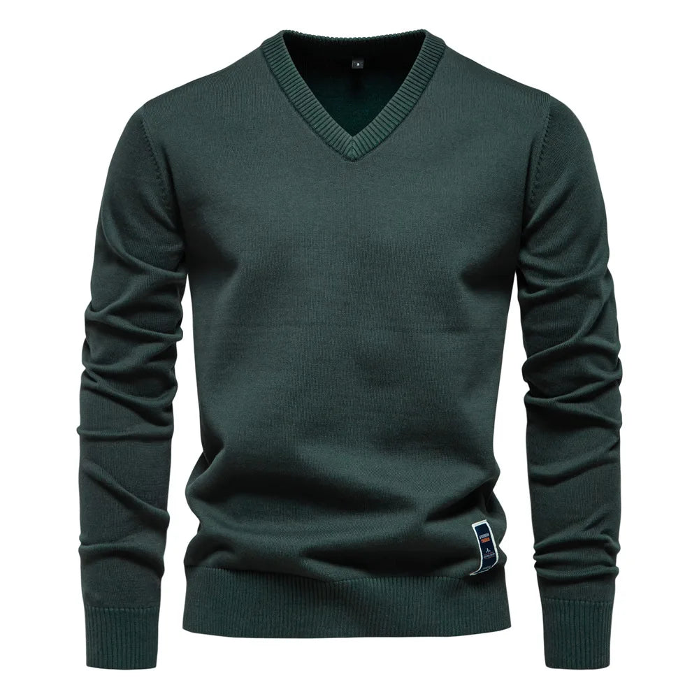 Klassischer Herren Pullover V-Ausschnitt Modern - IdealeKleiden