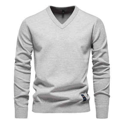 Pull col V classique pour homme, coupe moderne