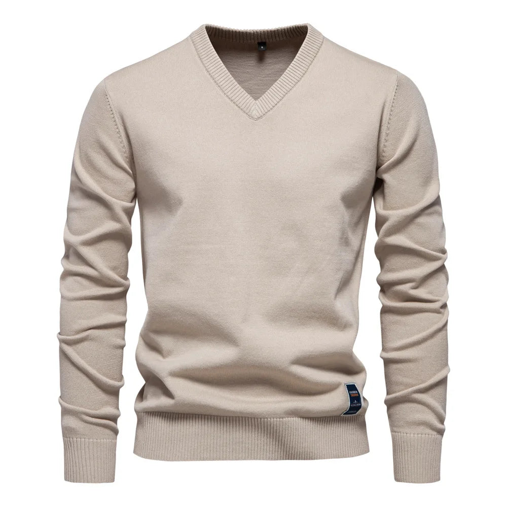 Pull col V classique pour homme, coupe moderne