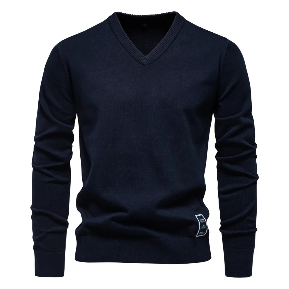 Pull col V classique pour homme, coupe moderne
