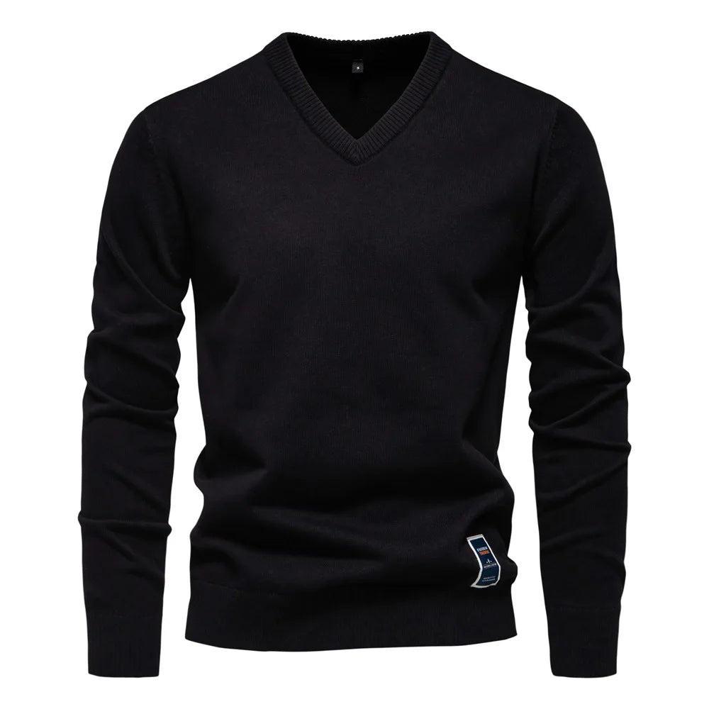 Pull col V classique pour homme, coupe moderne