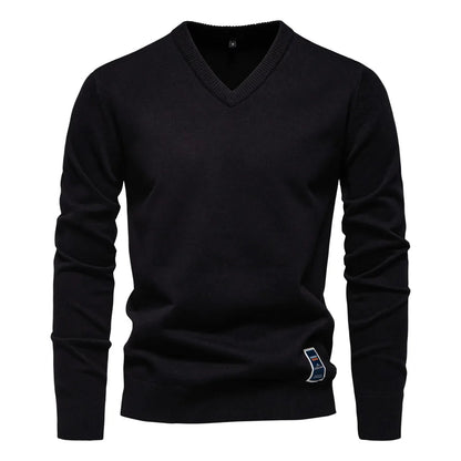 Pull col V classique pour homme, coupe moderne
