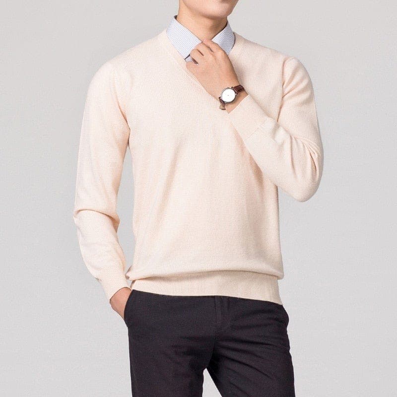 Herren Pullover V-Ausschnitt Einfach Stilvoll - IdealeKleiden