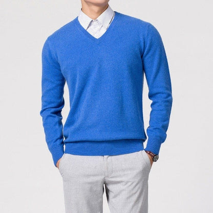 Pull-over homme col en V simple et élégant