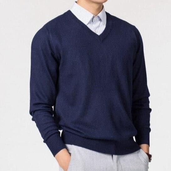 Pull-over homme col en V simple et élégant