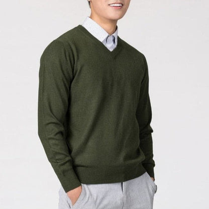 Pull-over homme col en V simple et élégant