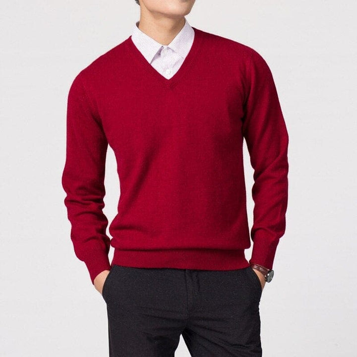 Pull-over homme col en V simple et élégant