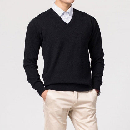 Pull-over homme col en V simple et élégant