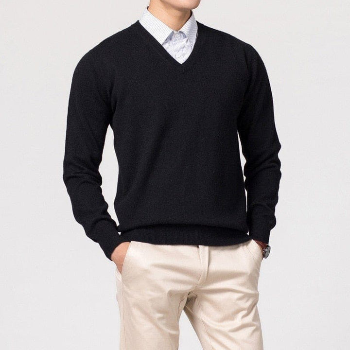 Pull-over homme col en V simple et élégant