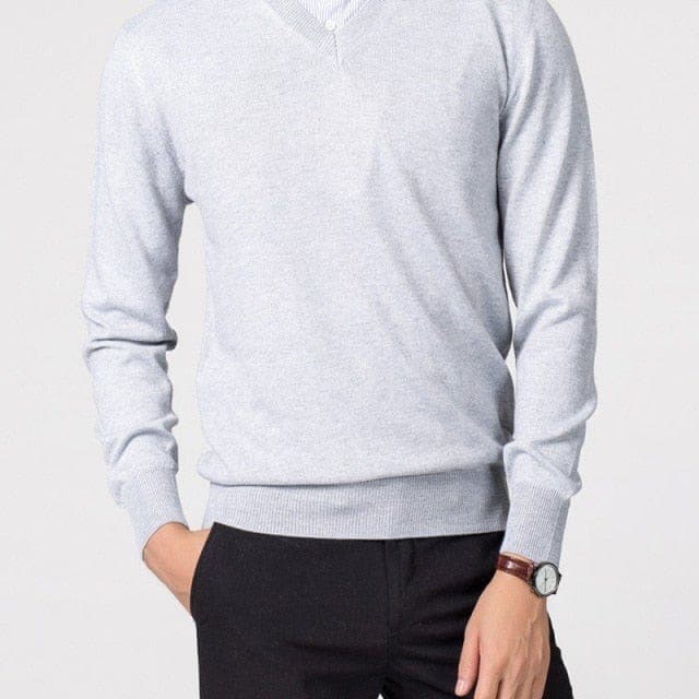 Pull-over homme col en V simple et élégant