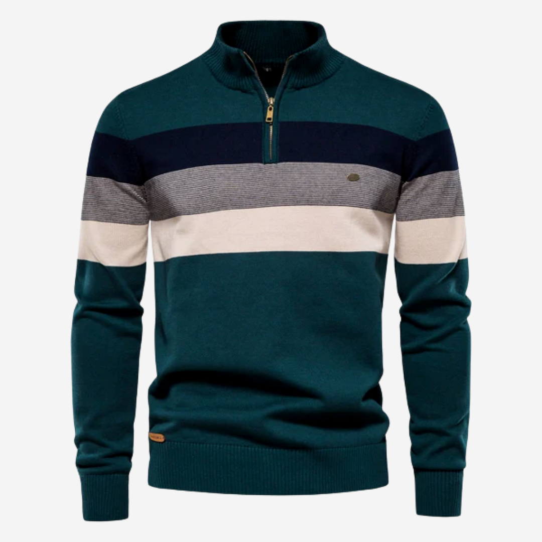 Pull tricoté rayé vintage pour homme