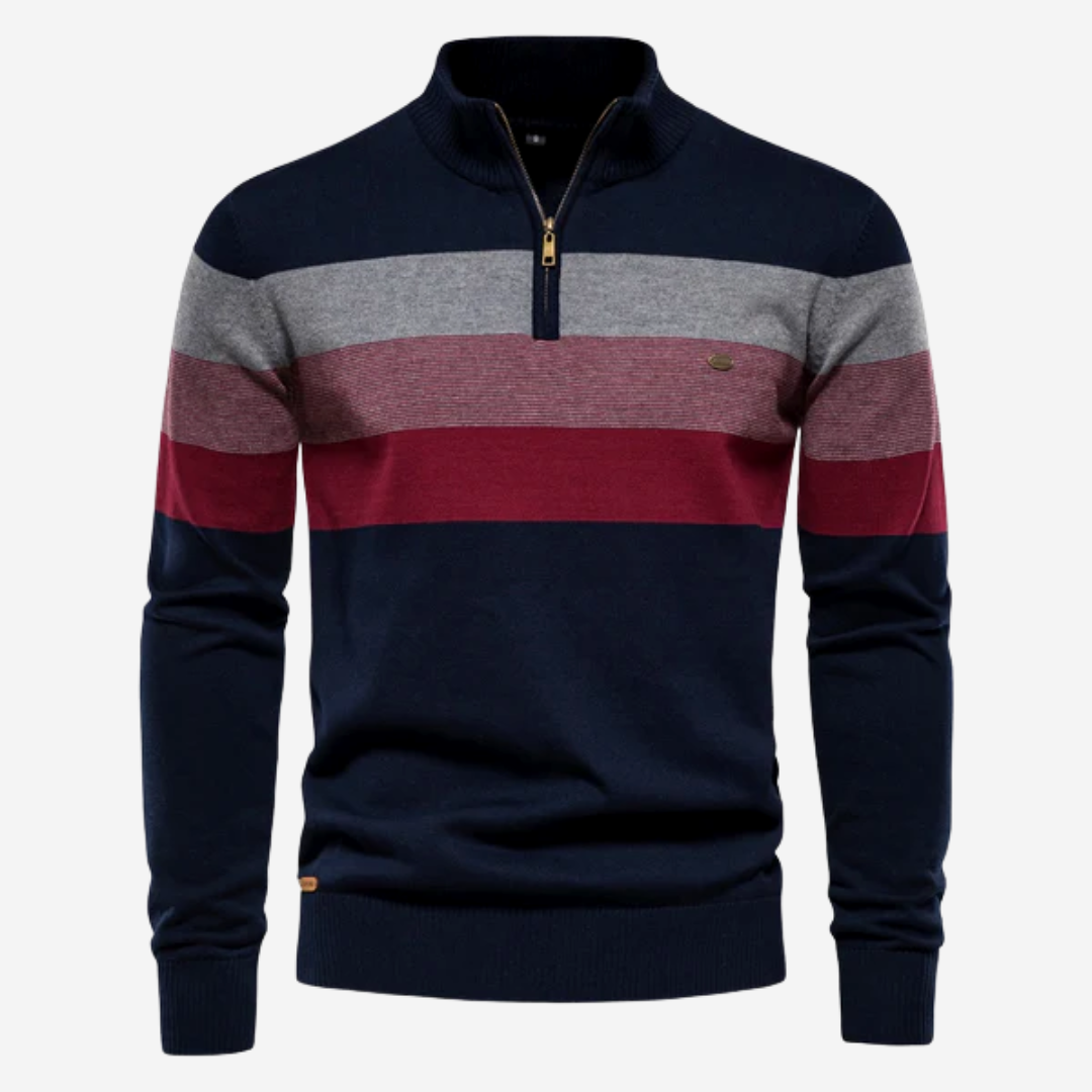 Pull tricoté rayé vintage pour homme