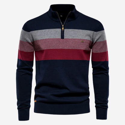 Pull tricoté rayé vintage pour homme