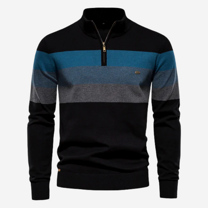 Pull tricoté rayé vintage pour homme