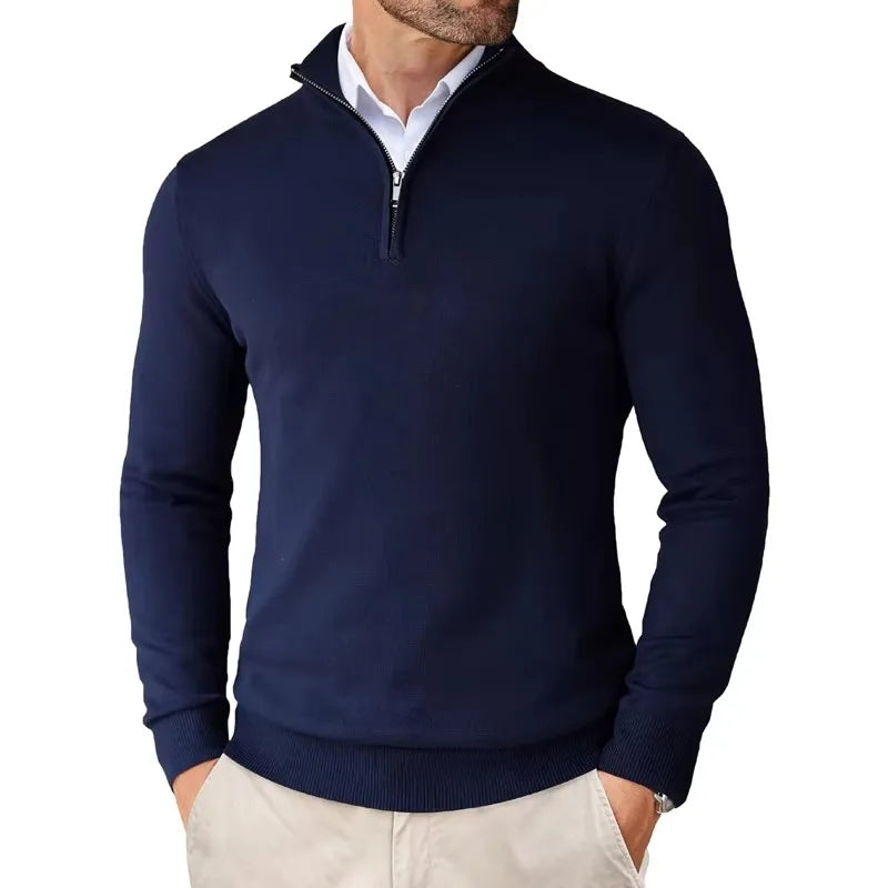 Pull-over homme moderne à quart de zip