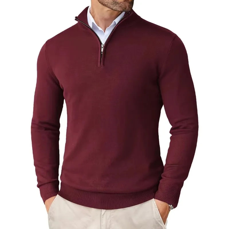 Pull-over homme moderne à quart de zip