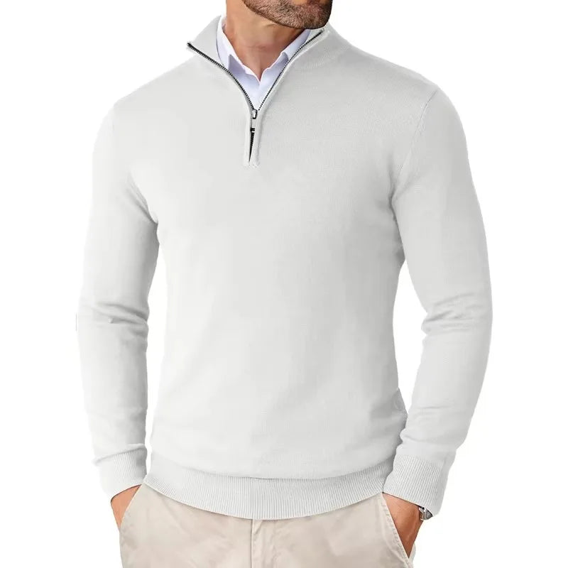 Pull-over homme moderne à quart de zip